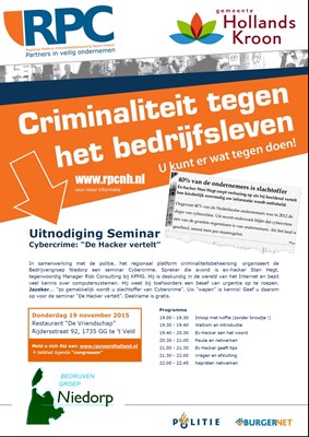 Uitnodiging Cybercrime avond